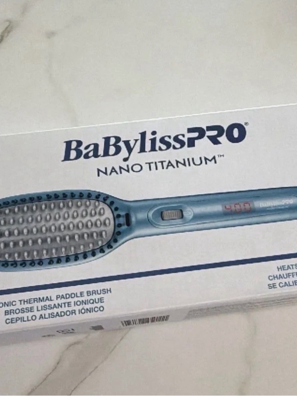 BaByliss Nano Titanium Paddle Brush - Blue